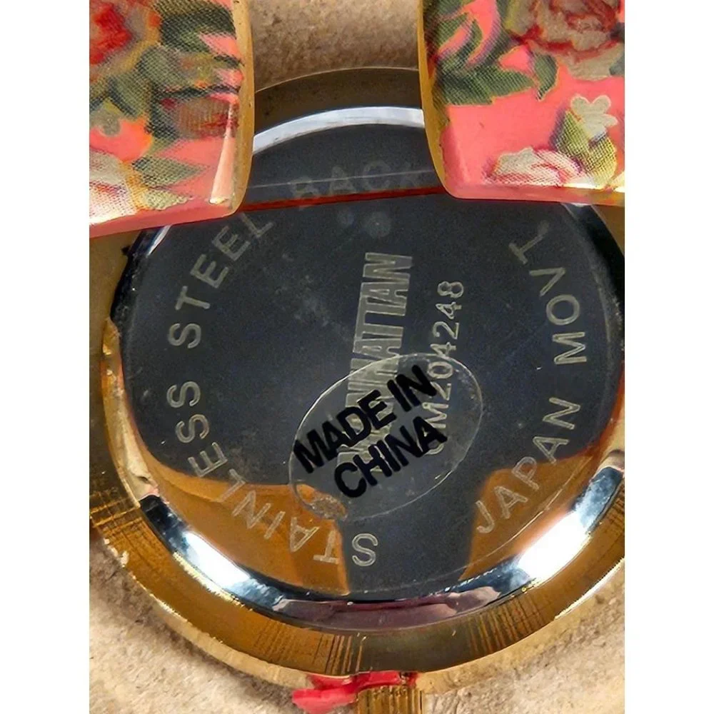 Women's Croton Manhattan Watch, Gold‎ Tone Rhinestone Bezel - NIB